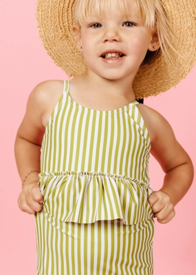 Pear Stripes | Mini Peplum Top