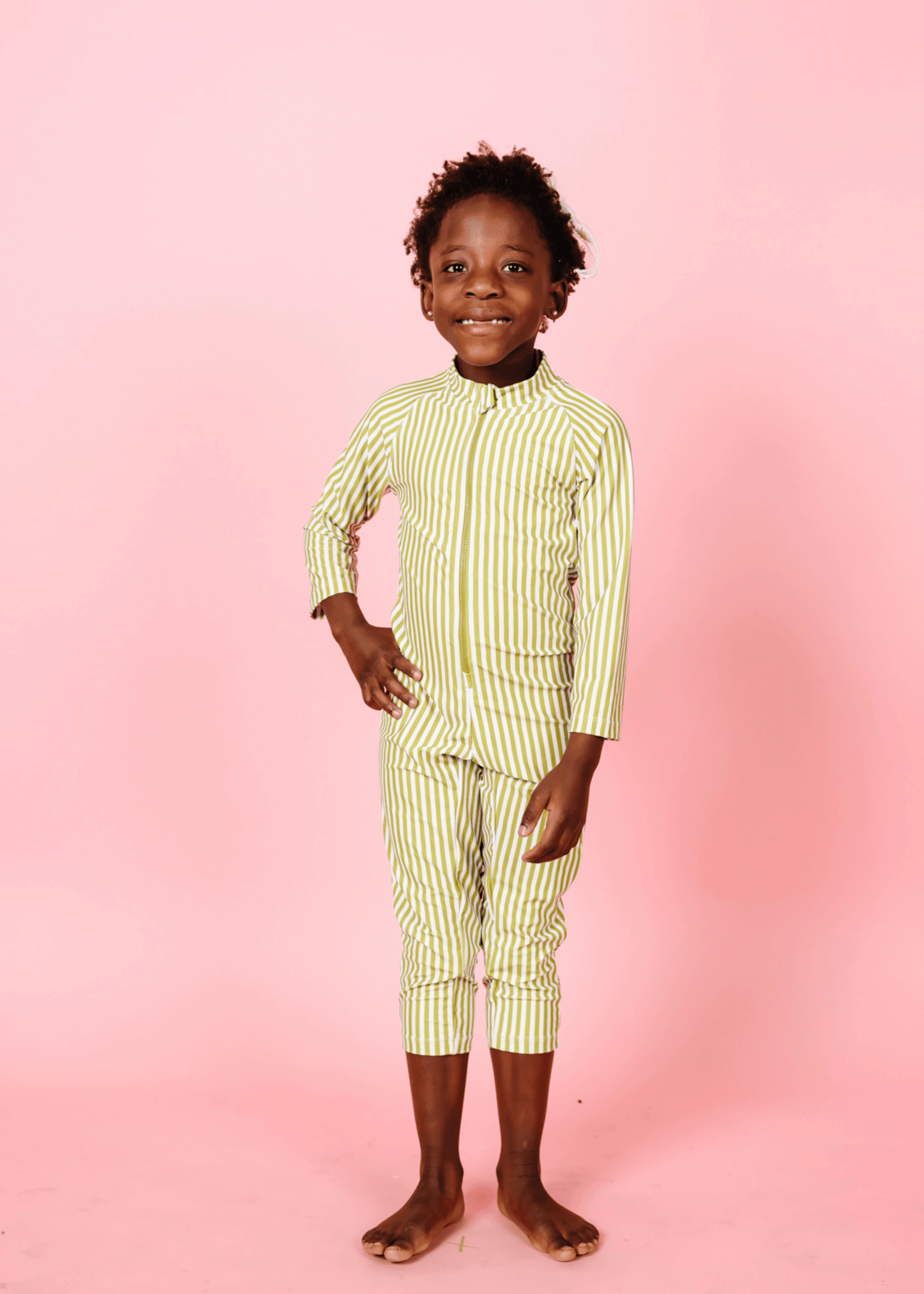Pear Stripes | Mini Rashguard One-Piece (Unisex)