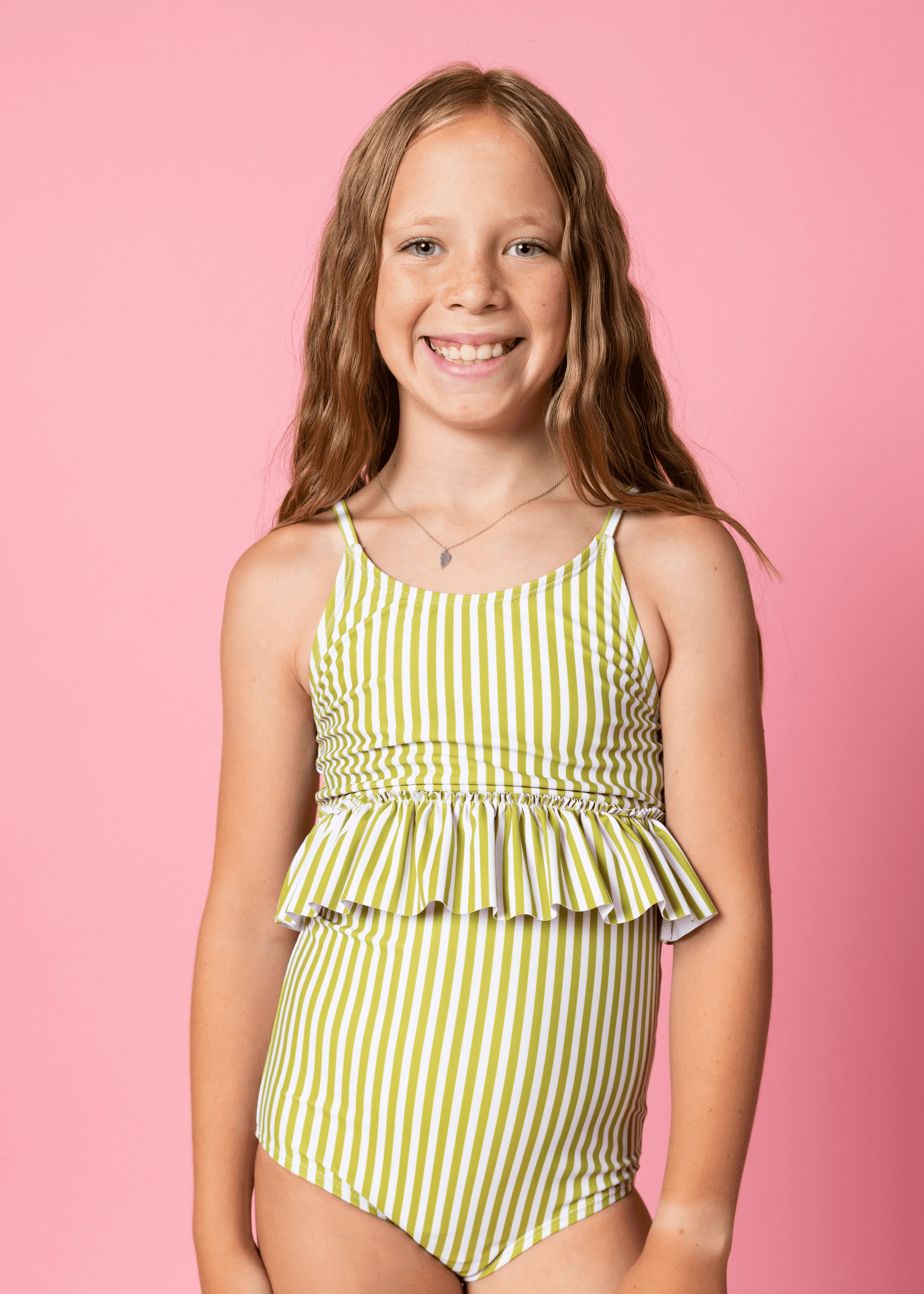 Pear Stripes | Youth High-Waisted Bottoms