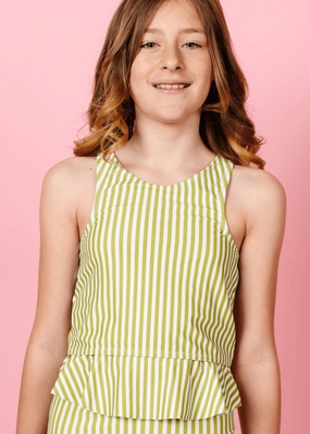 Pear Stripes | Youth Racer Back Top