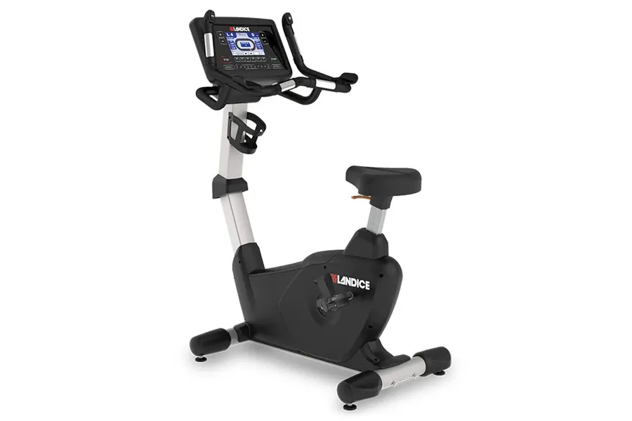 Landice U7 Upright Exercise Bike, Barbell weight set, Posture corrector, Rollable Sled Track