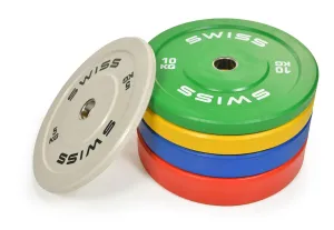 Pick of the Season Swiss Barbell Olympic Coloured Rubber Bumper Disc Set - 150kg Just Unboxed, Wheelchair accessible gym gear