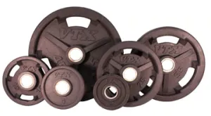 Pick of the Season VTX Troy Olympic Rubber Encased "Wide Flange" 3 Hole Grip VTX Plate Great Value, Weightlifting shoes