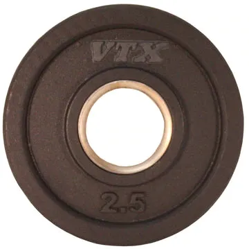 VTX Troy Olympic Rubber Encased "Wide Flange" 3 Hole Grip VTX Plate, Weightlifting Accessories, Ellipticals