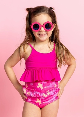 Pink Blooms | Mini Mid-Ruffle Bottoms
