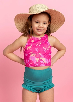 Pink Blooms | Mini Racer Back Top