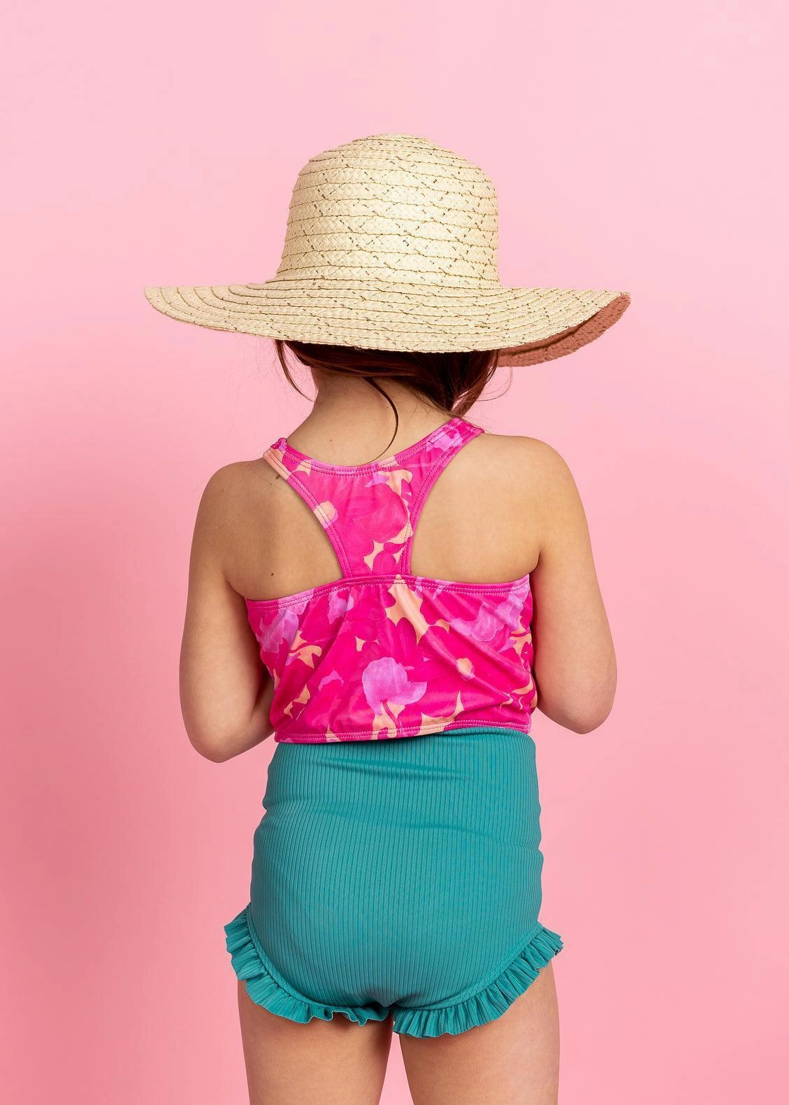 Pink Blooms | Mini Racer Back Top