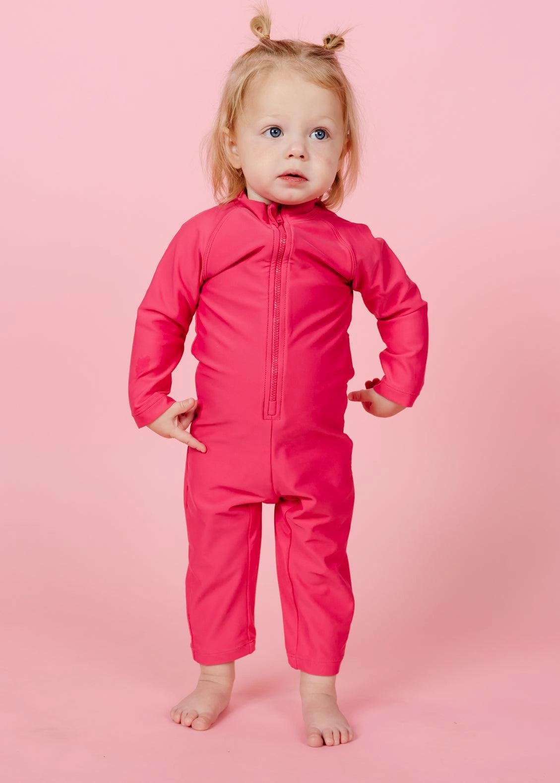 Pink Raspberry | Baby Rashguard One-Piece (Unisex)