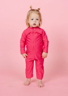 Pink Raspberry | Baby Rashguard One-Piece (Unisex)