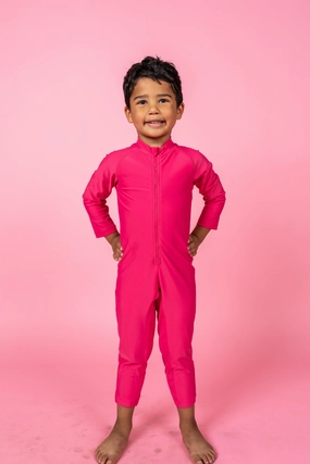 Pink Raspberry | Mini Rashguard One-Piece (Unisex)