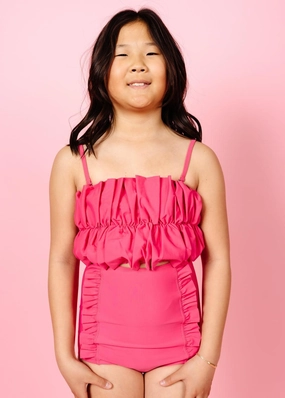 Pink Raspberry | Youth Oversized Ruffle Top