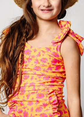 Playful Daisies | Youth Knot Top