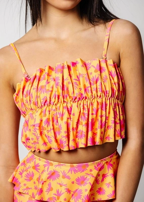 Playful Daisies | Youth Oversized Ruffle Top