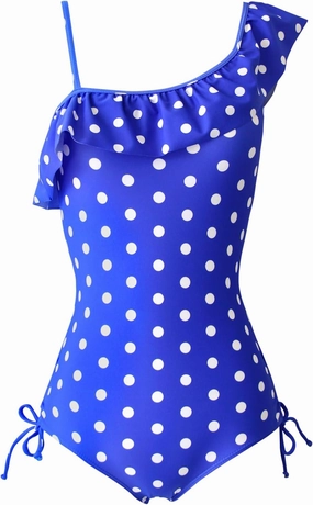 Polka Dot Girls Kids Bathing Suits Adjustable Swimsuits (FBA)