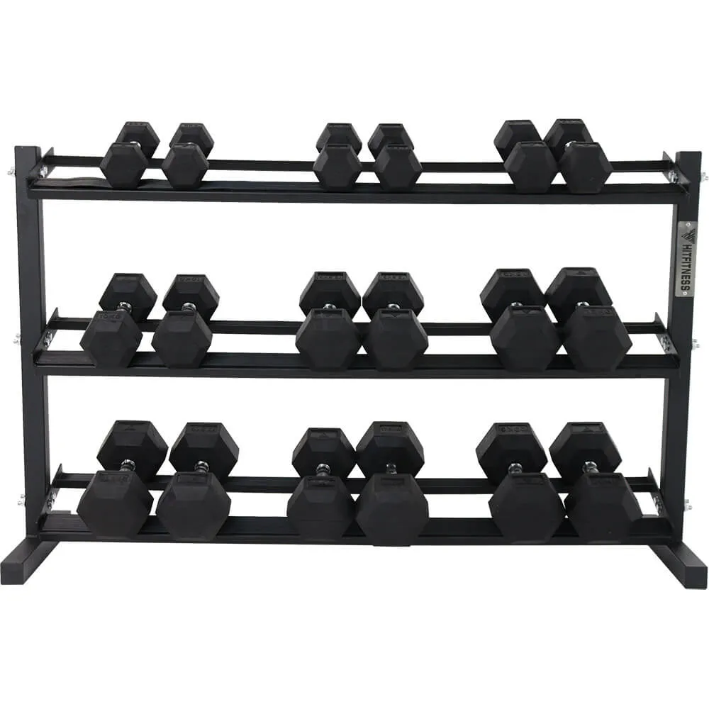 Popular Choice 3 Tier Hex Dumbbell Storage Rack - 10 Pairs Fresh Drop, Plates, Aerobic Training,Yoga