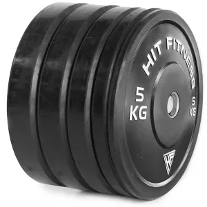 Popular Choice Hit Fitness 150kg Commercial Black Rubber Bumper Plate Set Crowd Favorite, Upper Body Machines