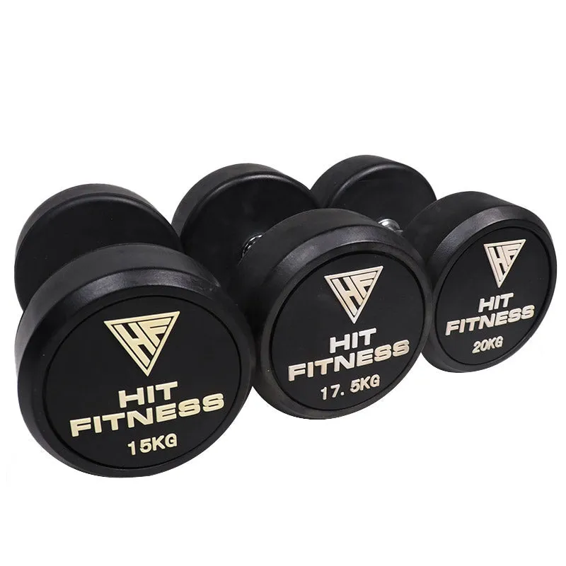 Hit Fitness Round Dumbbells - from 7.5kg to 20kg | Bundle, Strength Bands, Dip Station