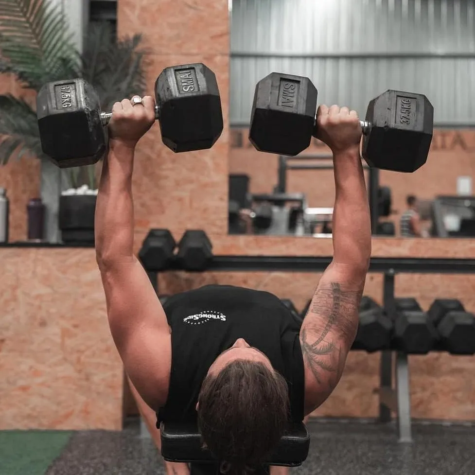 Rubber Hex Dumbbells Classic - Set 1-20kg Pairs, Weightlifting belt, Olympic Frisbee Set (With Stand)