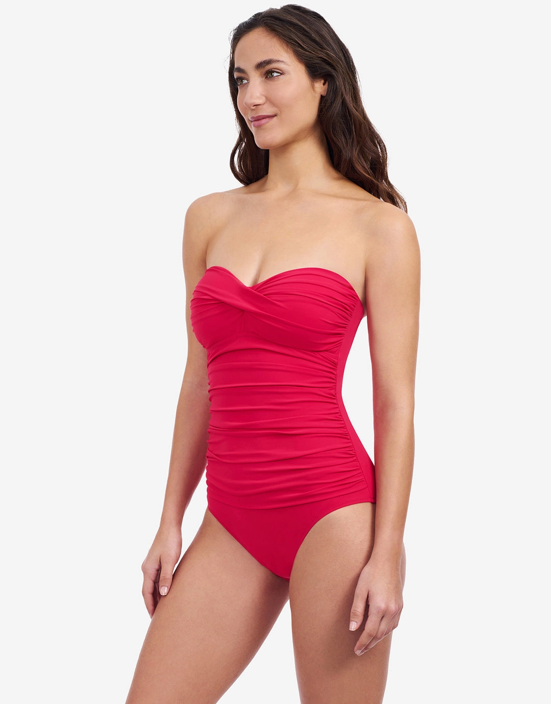 Profile Tutti Frutti Bandeau Swimsuit - Rose Red