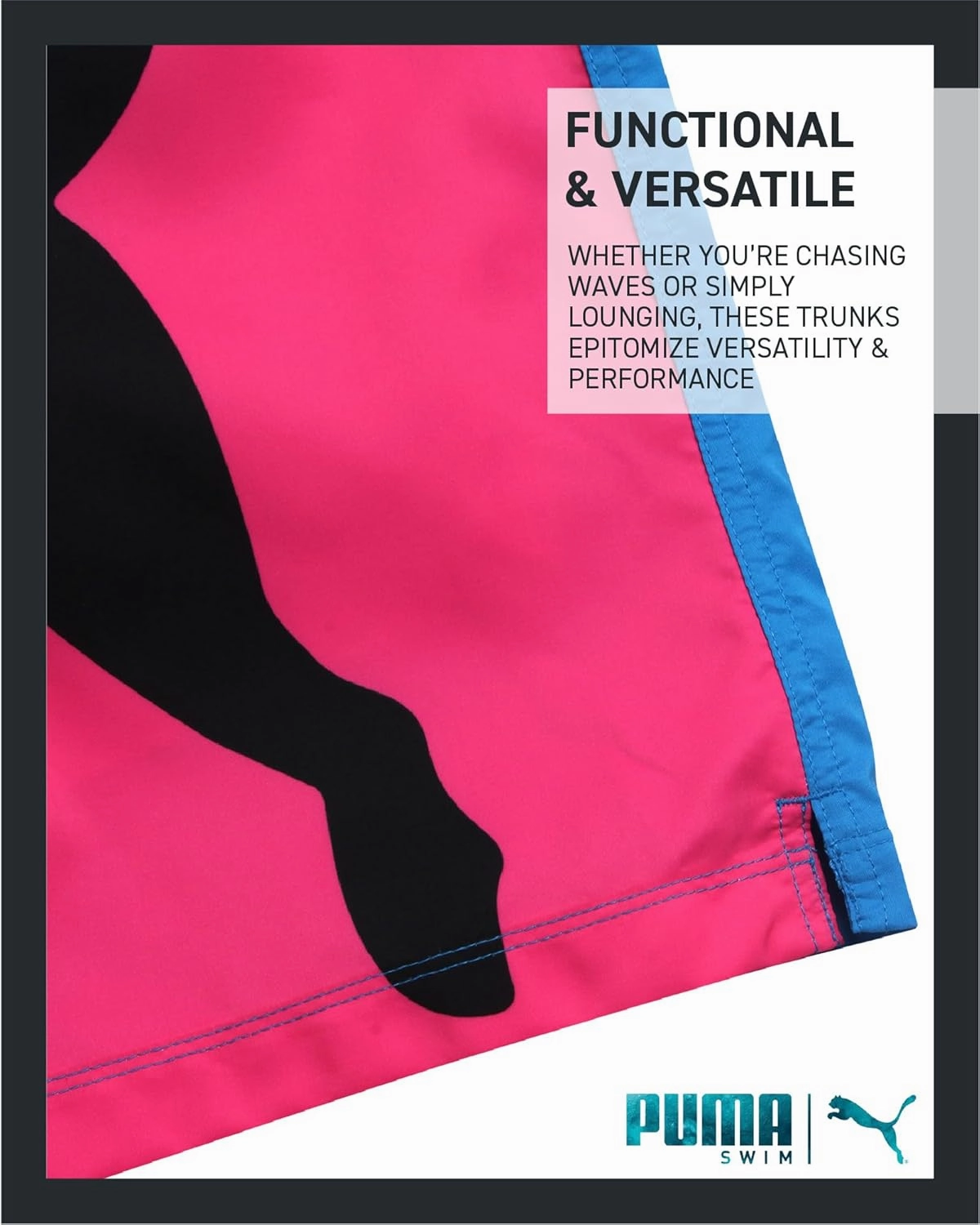 PUMA Men's Bathing Suit - Quick Dry Swimsuit Trunks with Mesh Compression Liner - 8" Inseam Swimwear (S-XL)