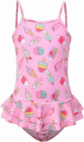 QPANCY One Piece Swimsuits for Girl Ruffle Unicorn Bathing Suits Strap Swimwear