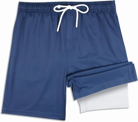 QRANSS Boys Swim Trunks with Compression Liner,No Mesh Anti-Chafing Comfy Swimming Trunks with Boxer Brief Liner,Size 6-20