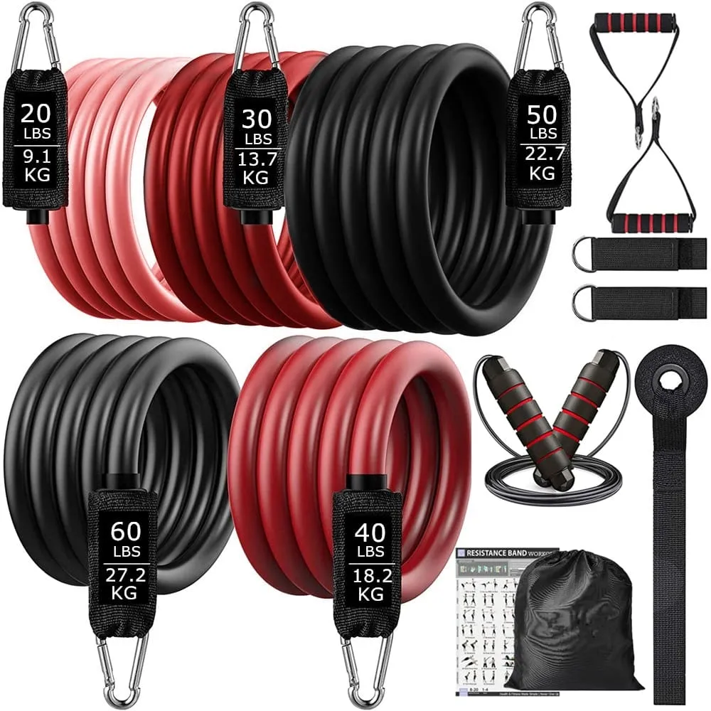 Elastic Resistance Fitness Bands Set, Adjustable dumbbells