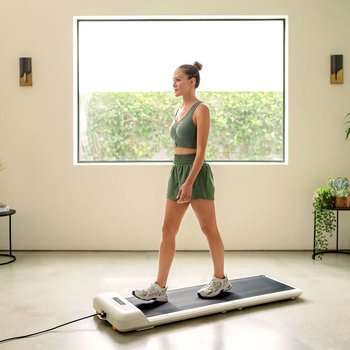 King Smith WalkingPad C2 Mini Foldable Walking Treadmill, Resistance Bands,Tubes, Handles, Knee brace for running