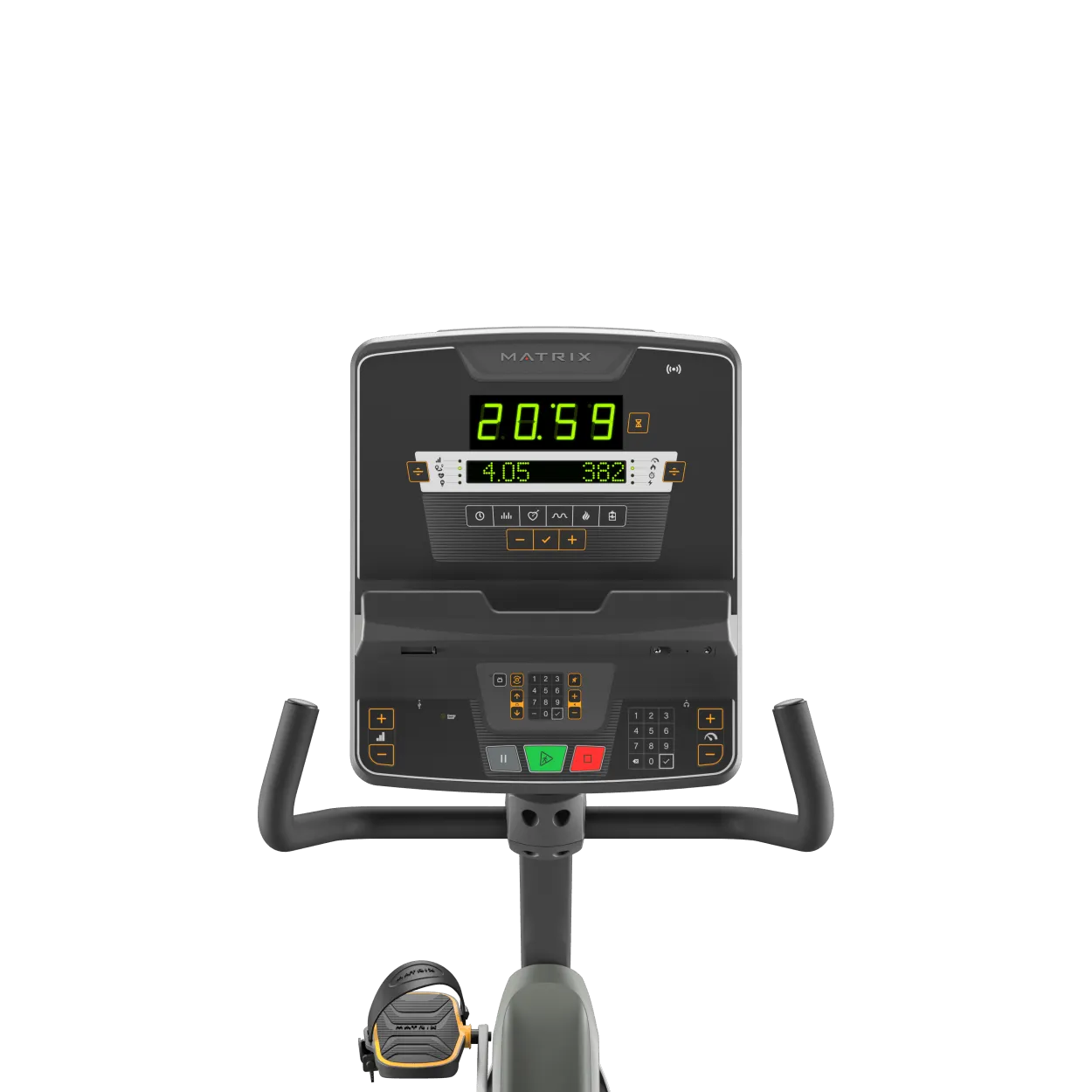 Performance Recumbent Cycle with LED Console, Bumper Plates, Leg Machines
