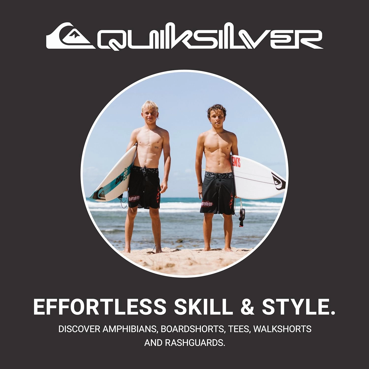 Quiksilver Boys' Boardshorts with UPF 50  Sun Protection, Quick Dry Swim Shorts