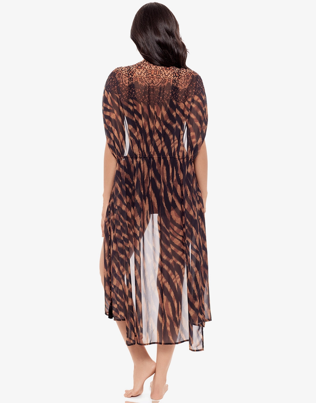 Raya De Safari Beaded Kimono - Black Brown