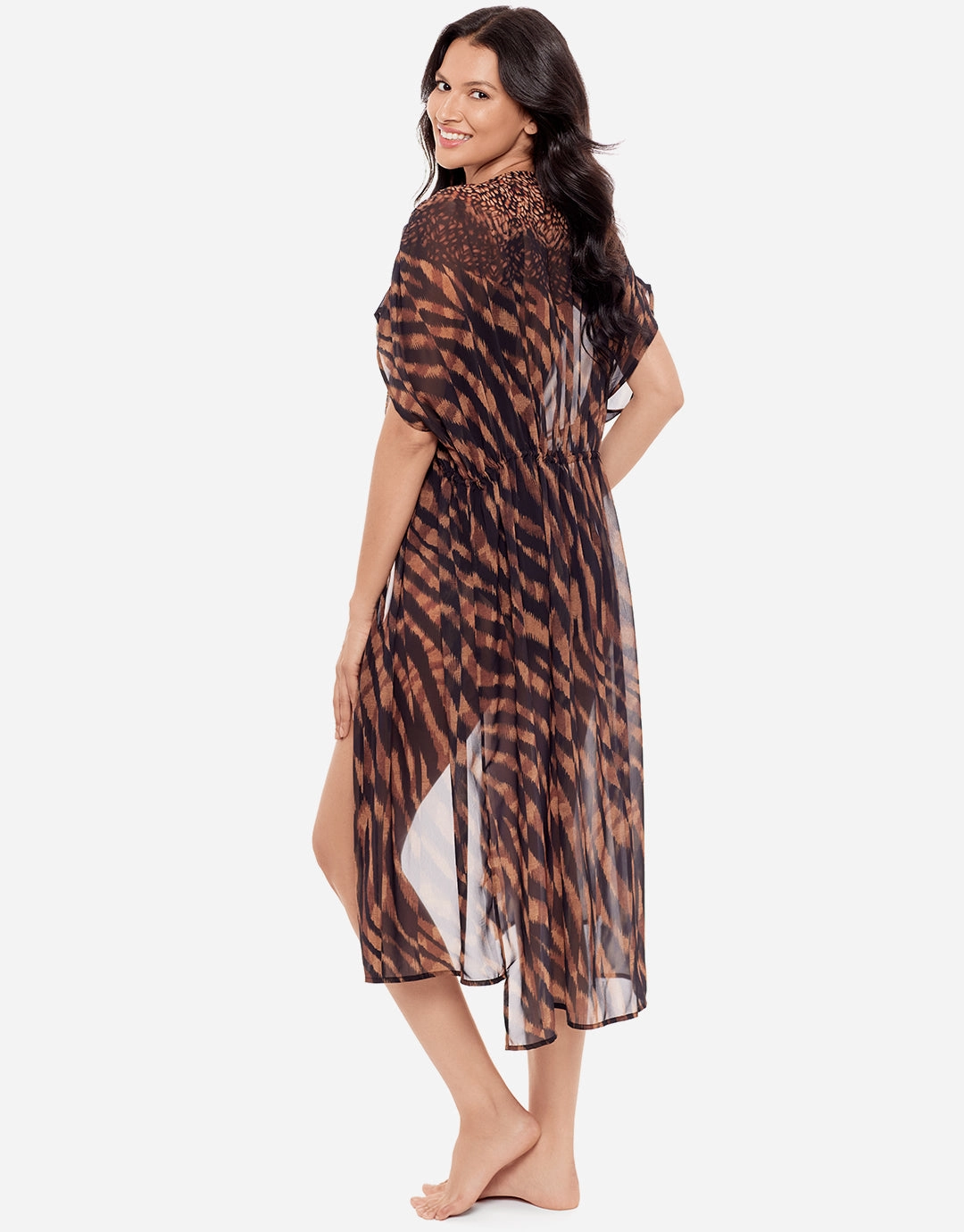 Raya De Safari Beaded Kimono - Black Brown