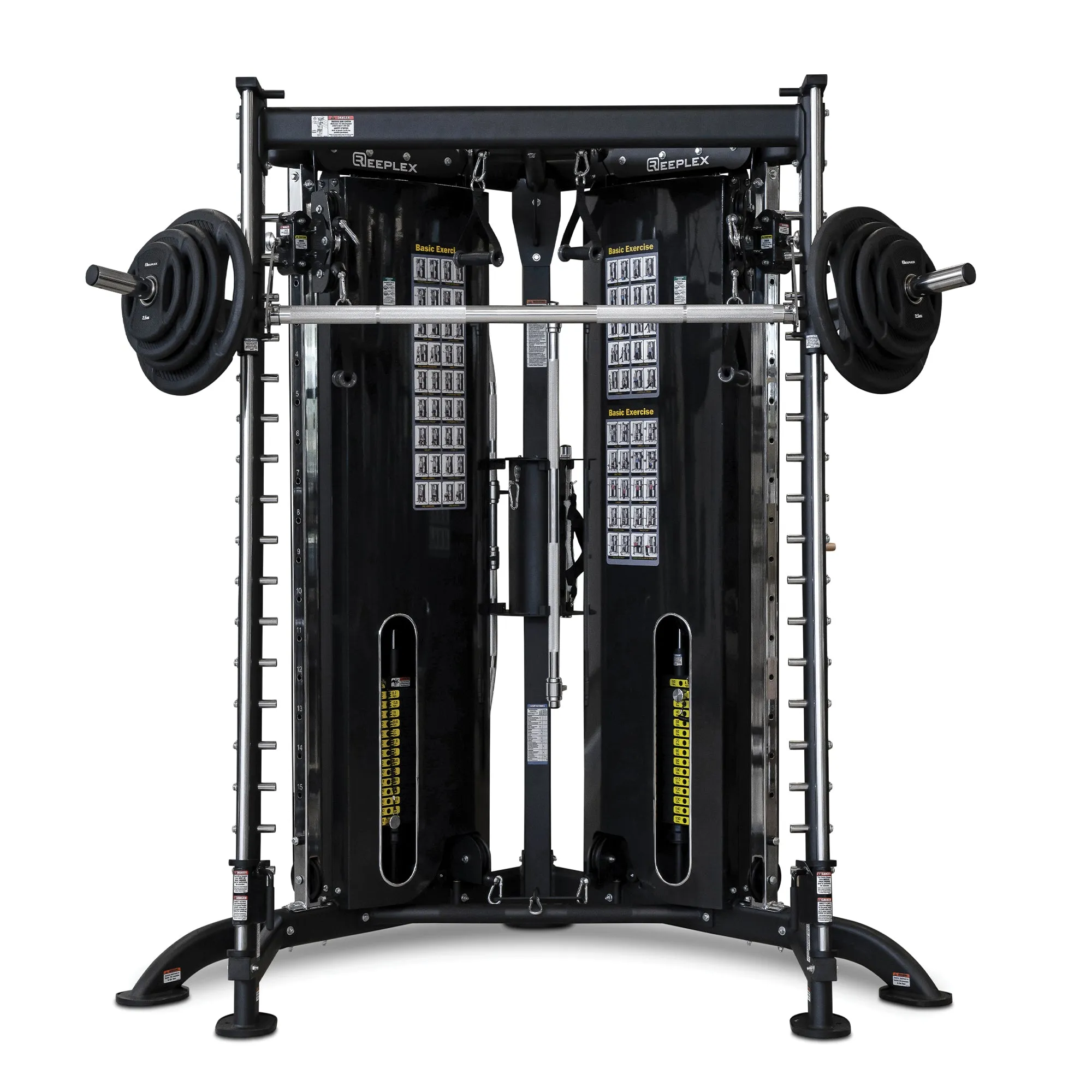 Reeplex Edge Multi-Functional Trainer with Corner Smith Machine, Bands,Tubing, Weight Bars, Neoprene Dumbbells
