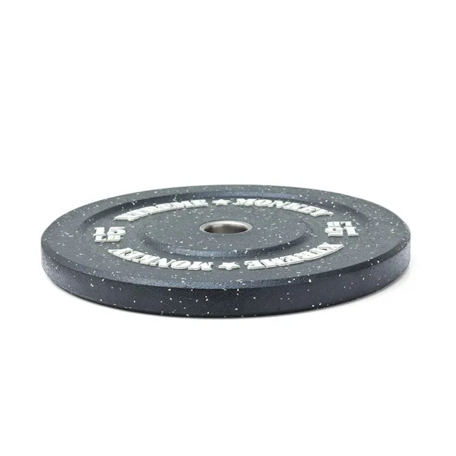 XM FITNESS 15lbs Crumb Rubber Bumper Plate, Ab Wheel