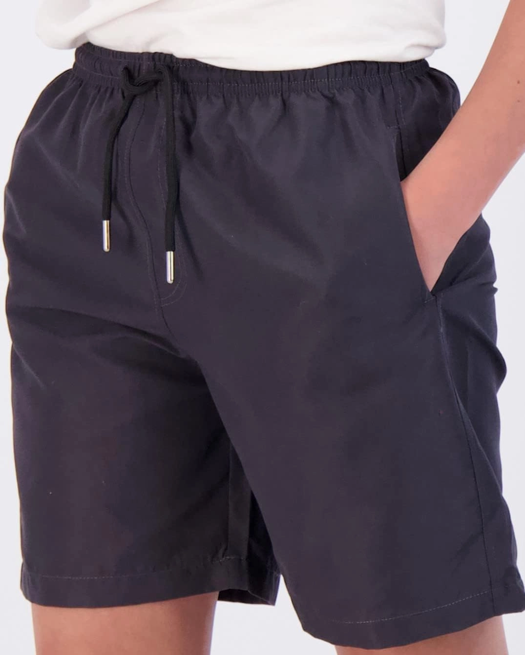 Real Essentials 3-Pack: Boy's Swim Board Shorts Trunks with Drawstring Beach UPF Swimwear Surf Swimming Short for Boys