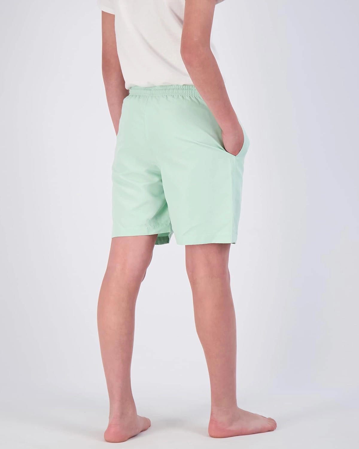 Real Essentials 3-Pack: Boy's Swim Board Shorts Trunks with Drawstring Beach UPF Swimwear Surf Swimming Short for Boys