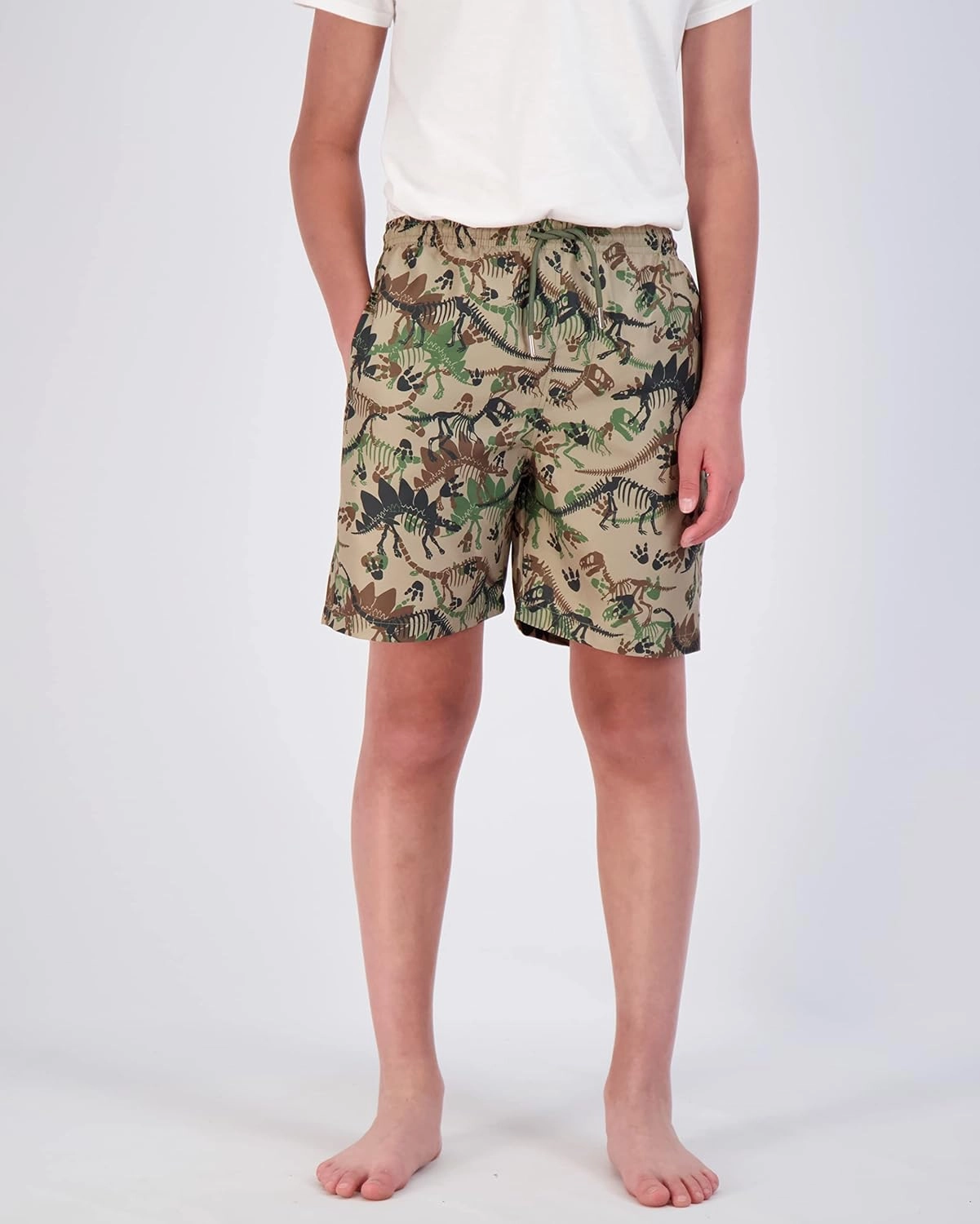 Real Essentials 3-Pack: Boy's Swim Board Shorts Trunks with Drawstring Beach UPF Swimwear Surf Swimming Short for Boys