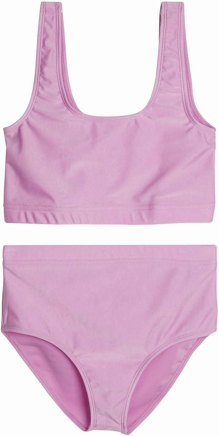 Real Essentials 3 Pack: Girl's 2-Piece Beach Sport Bikini Swimsuit - Swimwear for Girls UPF 50 