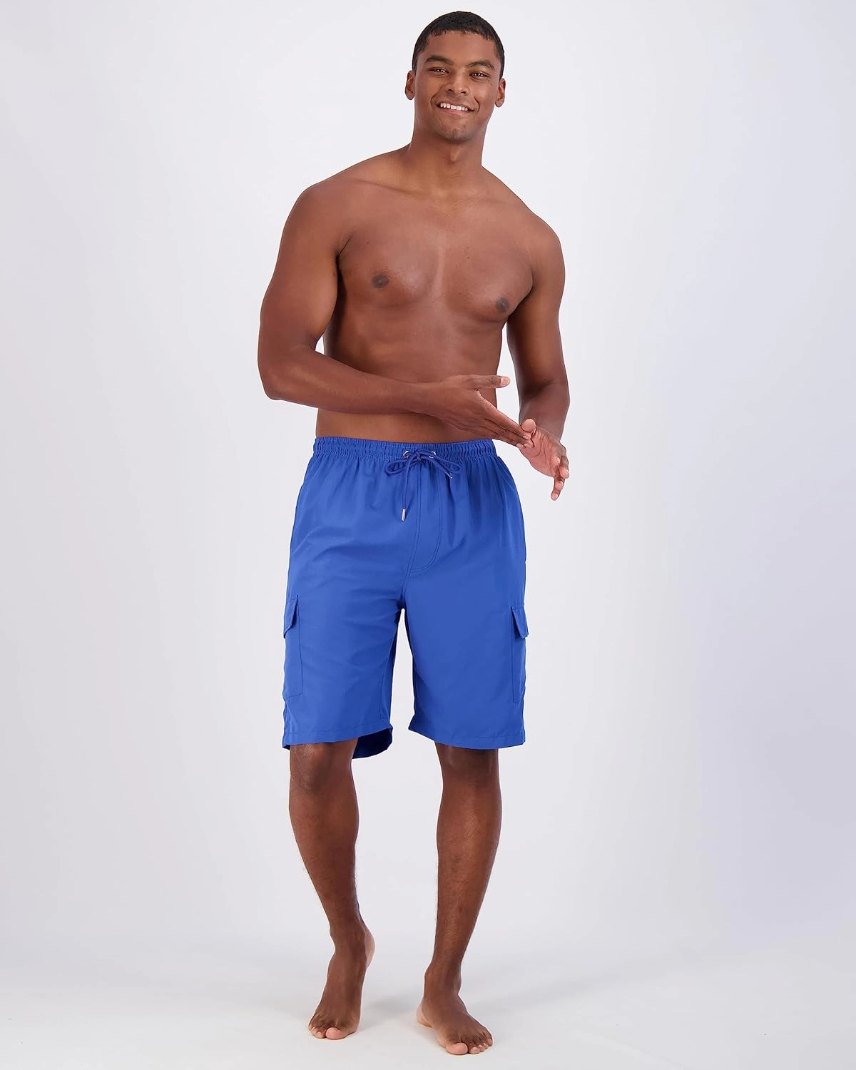 Real Essentials 3 Pack: Men's Swim Trunks with Cargo Pockets & Mesh Lining (Available in Big & Tall)