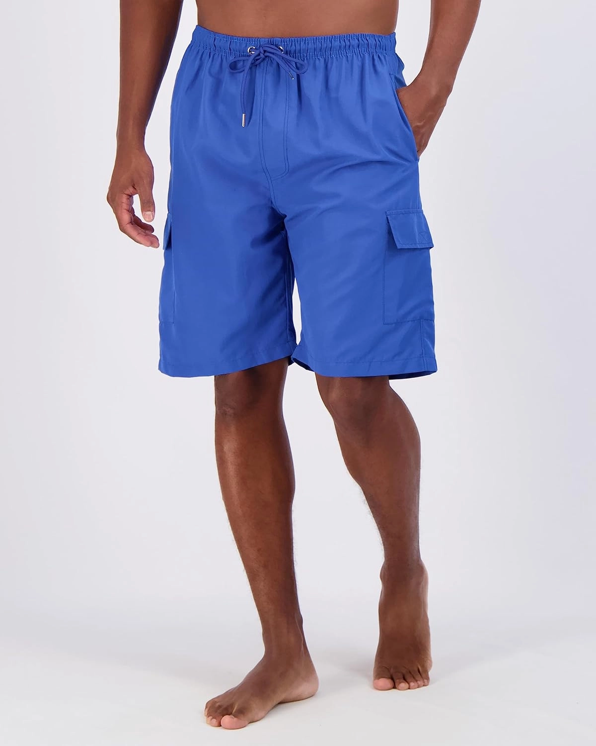 Real Essentials 3 Pack: Men's Swim Trunks with Cargo Pockets & Mesh Lining (Available in Big & Tall)