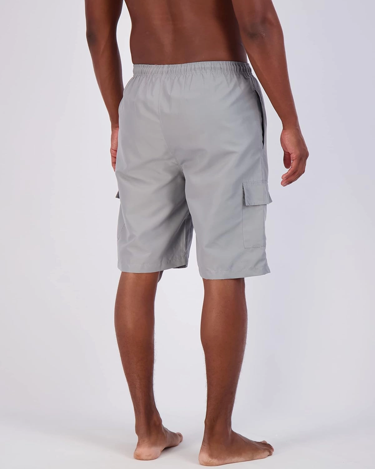 Real Essentials 3 Pack: Men's Swim Trunks with Cargo Pockets & Mesh Lining (Available in Big & Tall)