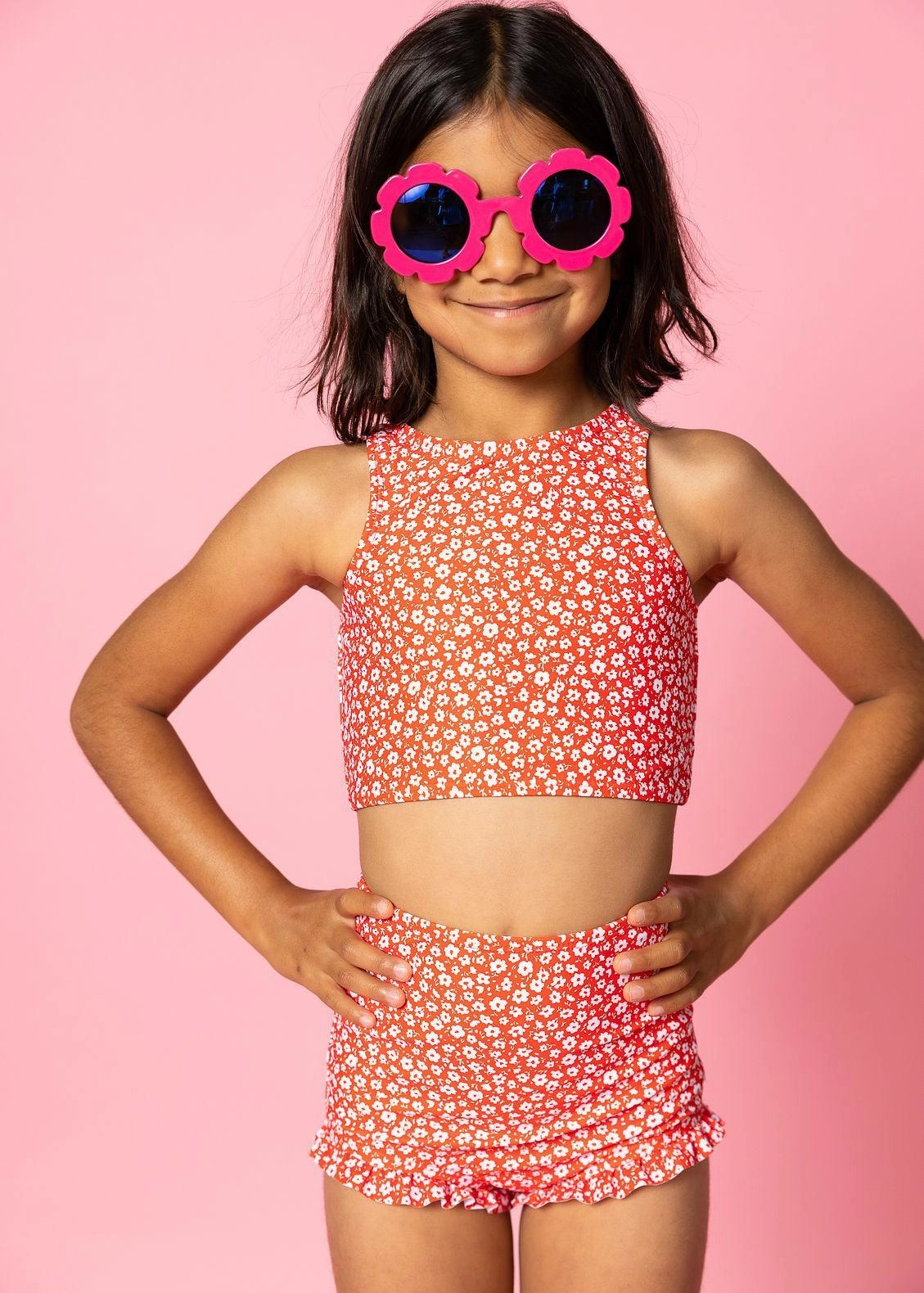 Red Ditsy Floral | Mini All Ruffled Up Bottoms