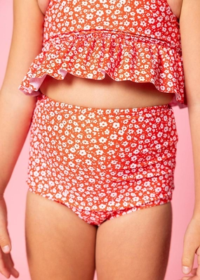 Red Ditsy Floral | Mini High-Waisted Bottoms