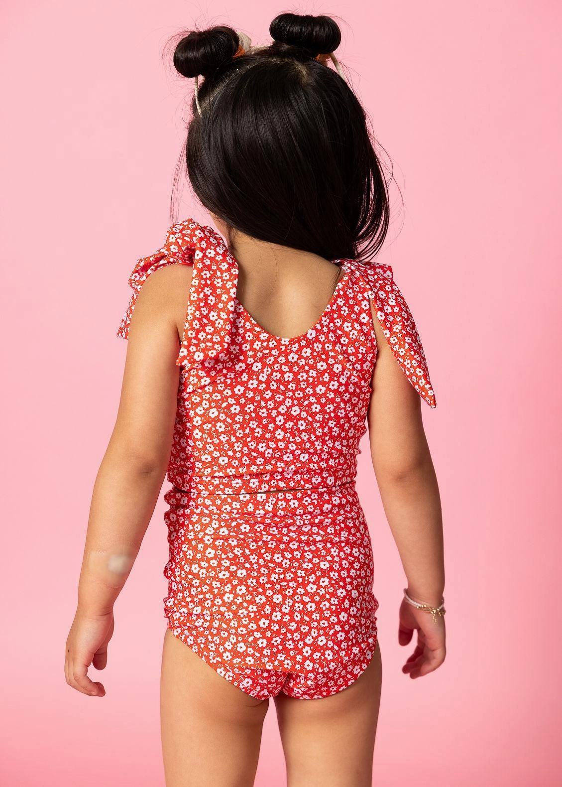 Red Ditsy Floral | Mini Knot Top