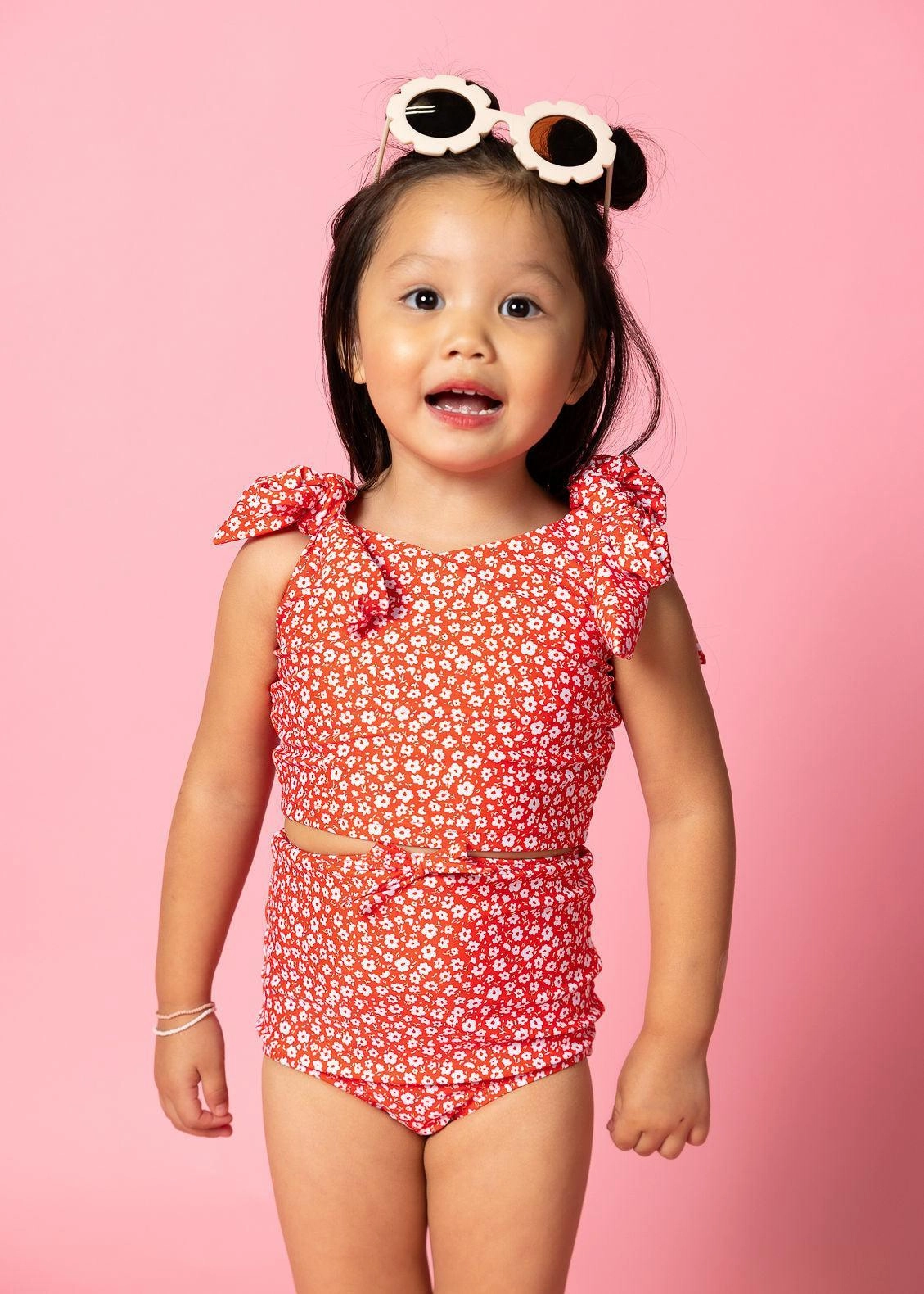 Red Ditsy Floral | Mini Knot Top