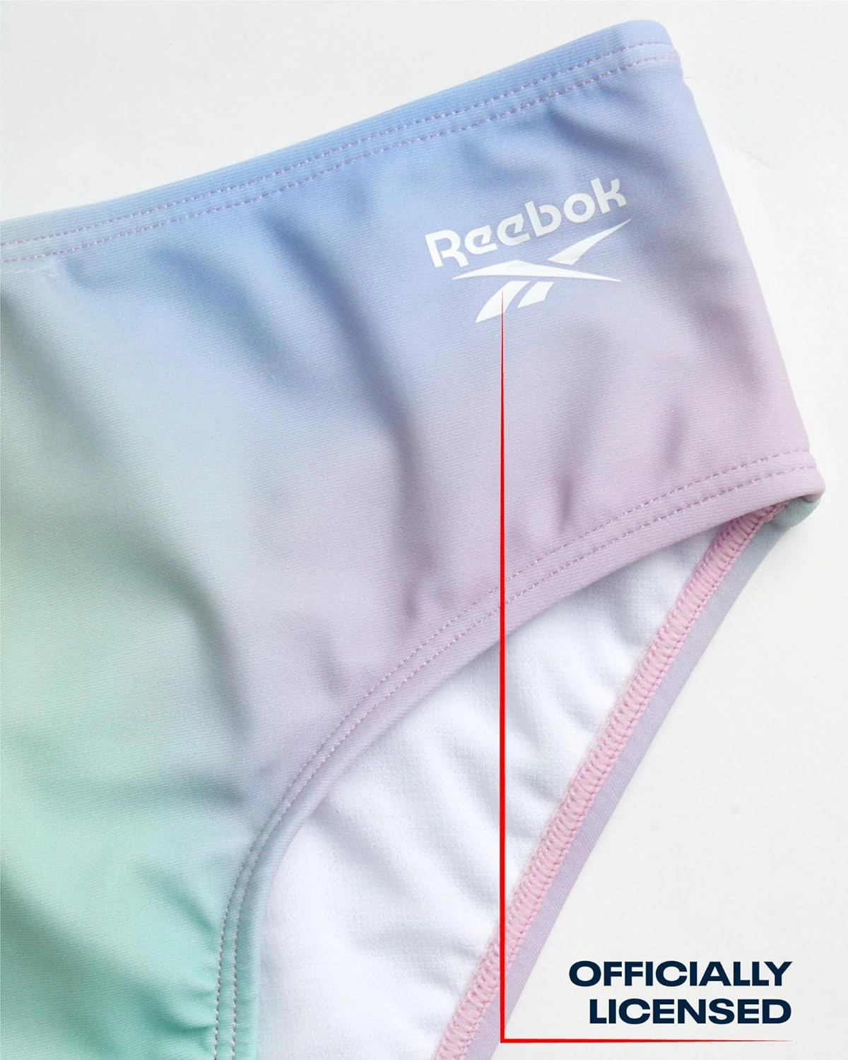 Reebok Girls' Rash Guard Set - 3 Piece UPF 50  Long Sleeve Swim Shirt with Bikini Swimsuit - Swimwear Set for Girls (4-16)
