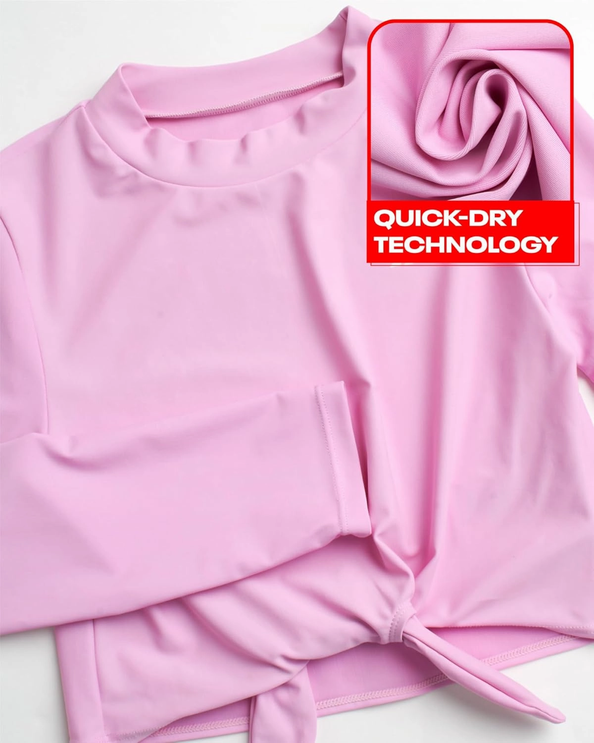 Reebok Girls' Rash Guard Set - 3 Piece UPF 50  Long Sleeve Swim Shirt with Bikini Swimsuit - Swimwear Set for Girls (4-16)