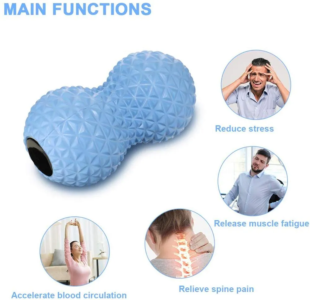 EVA Peanut Shaped Massage Ball, Indoor Cycles, Rollable Sled Track, Leg press machine