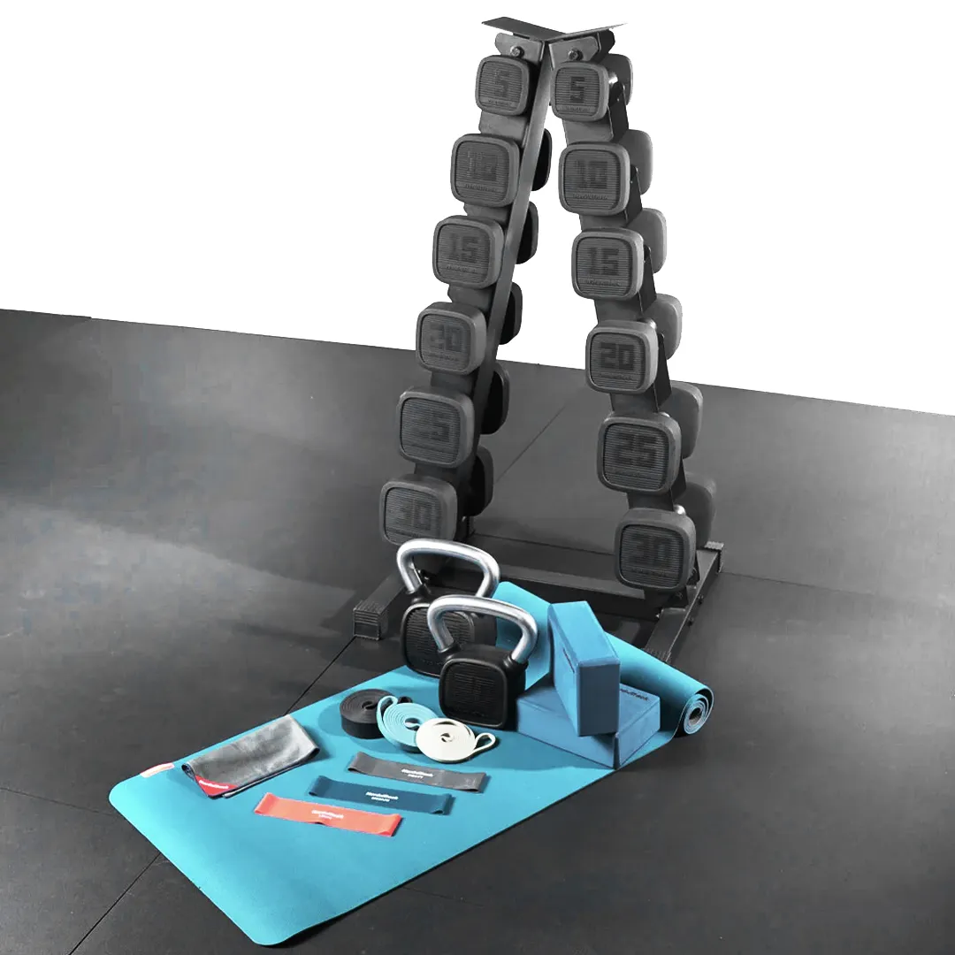 Refined for You IFIT 5-30 URETHANE DUMBBELL SET WITH ACCESSORIES AND RACK Upgrade Your Gear, Massage Guns