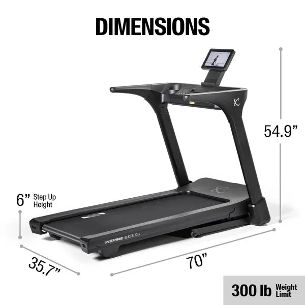Inspire Series - T4S Treadmill with 10" Console, Recycled rubber gym flooring